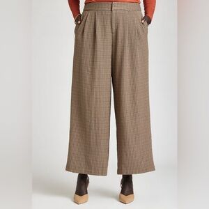 NWT ELOQUII | Houndstooth Tailored Pleated Wide Leg Pants